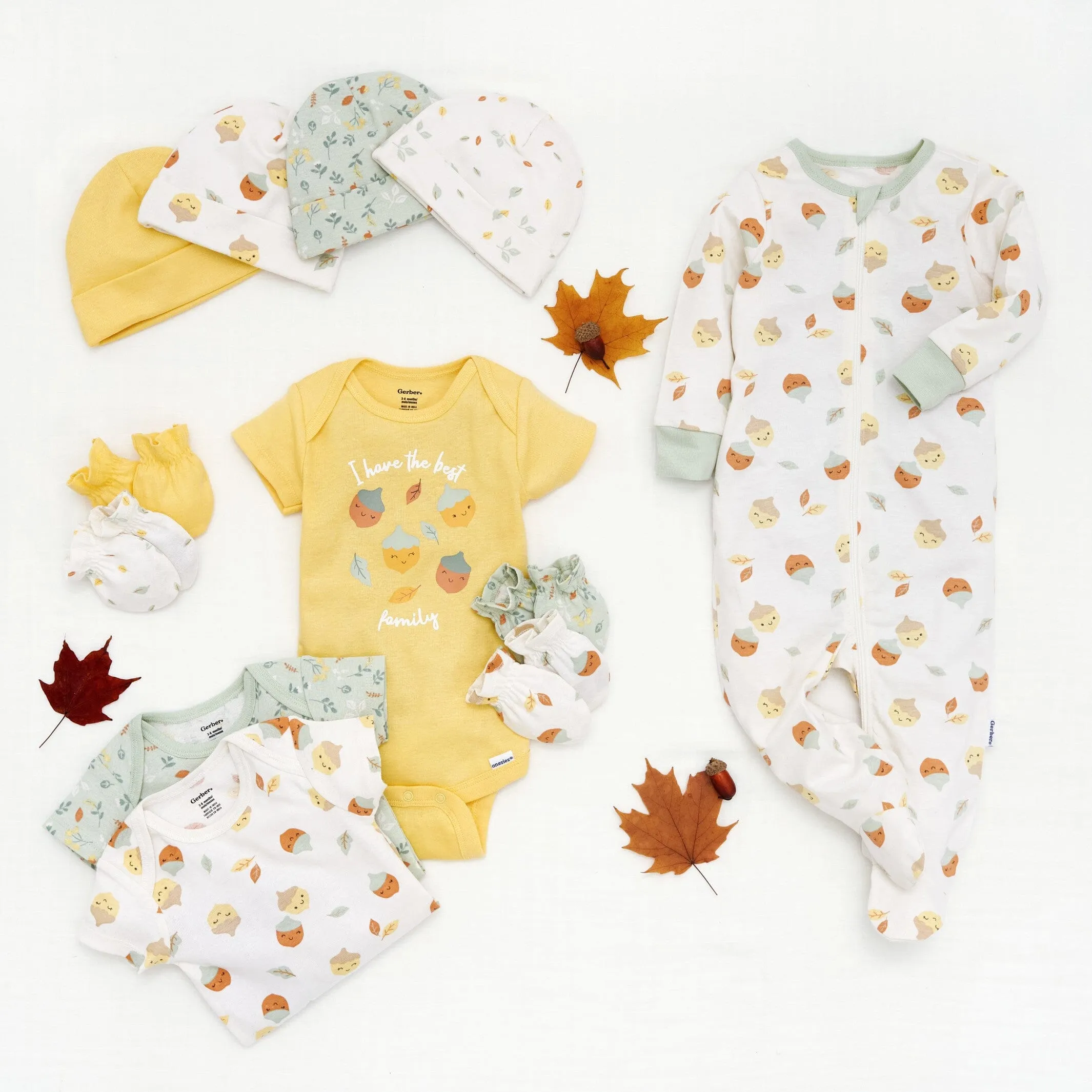 12-Piece Baby Girls Acorns Layette Bundle