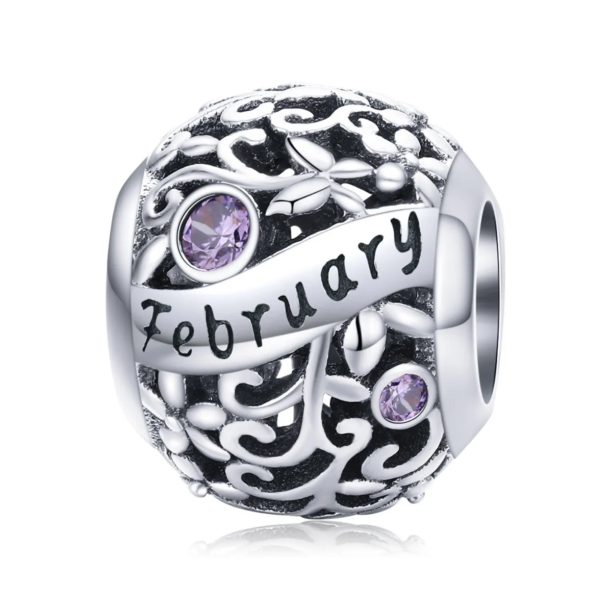 Amethyst Birthstone February Charm 925 Sterling Silver