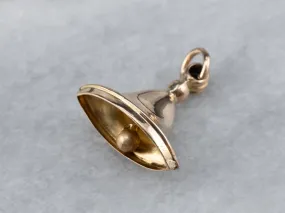 Antique Gold Bell Fob Charm