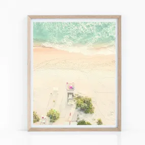 Ariel Beach With Tent Wall Art Poster