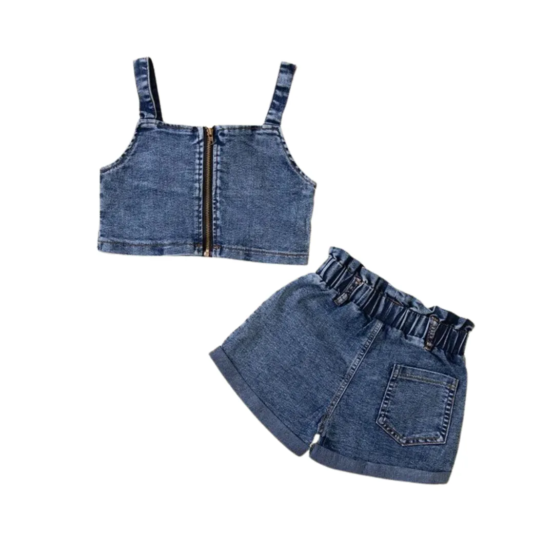 Bowknot Denim Set