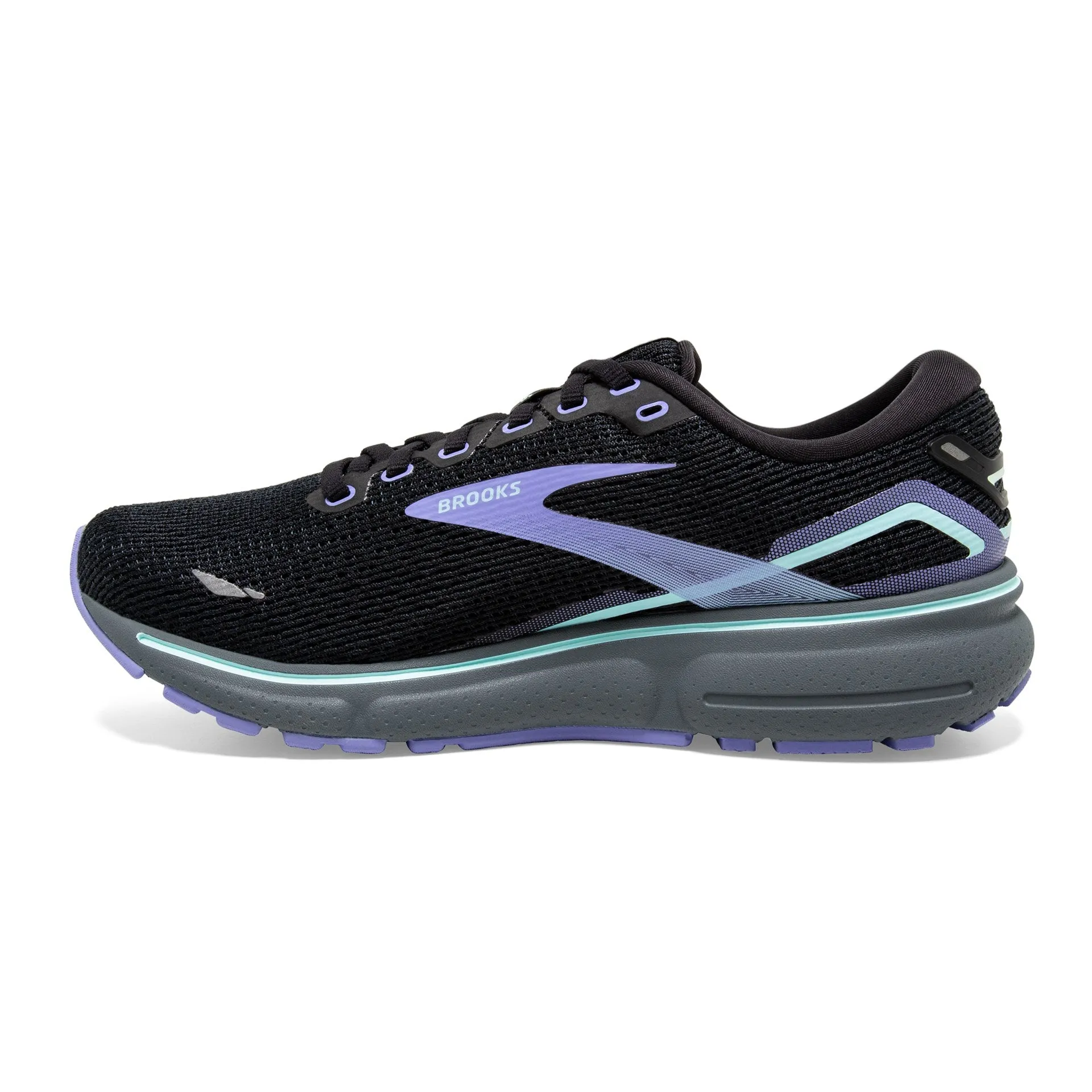 Brooks Women's 120380 011 Ghost 15 Black Jacaranda Salt Cushion Neutral Running Shoes