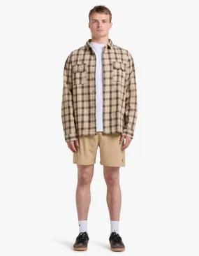 Brushed Flannel Shirt - Tan Multi