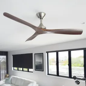 Contoured Blades Ceiling Fan with Brushed Nickel Motor | Spitfire DC | ThreeSixty