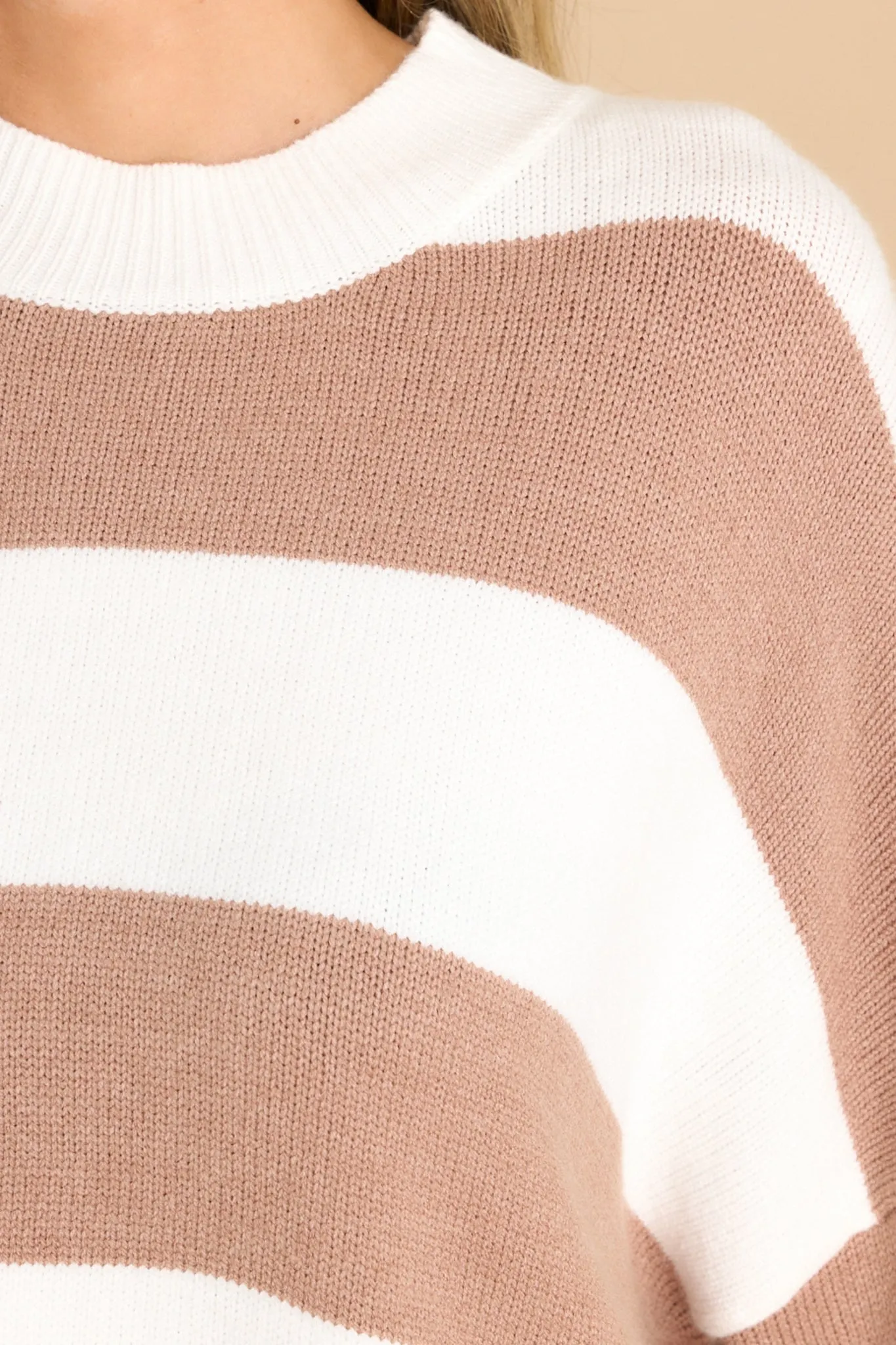 For A While Brown Stripe Sweater