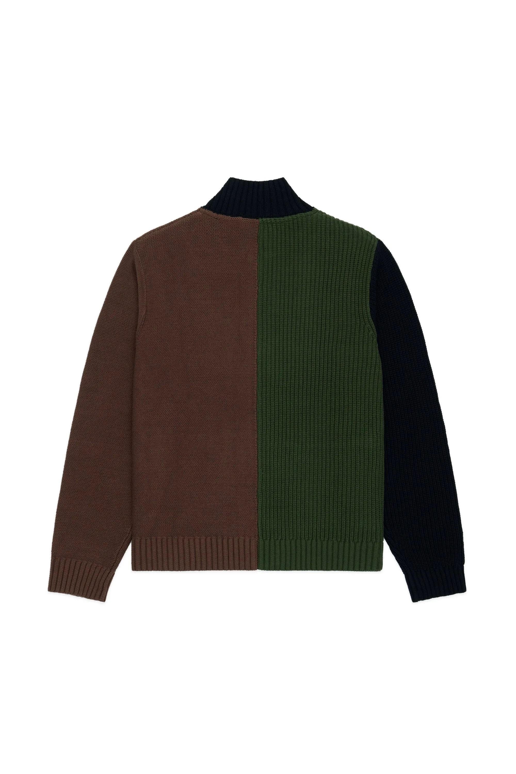 Full Zip Color Block Sweater