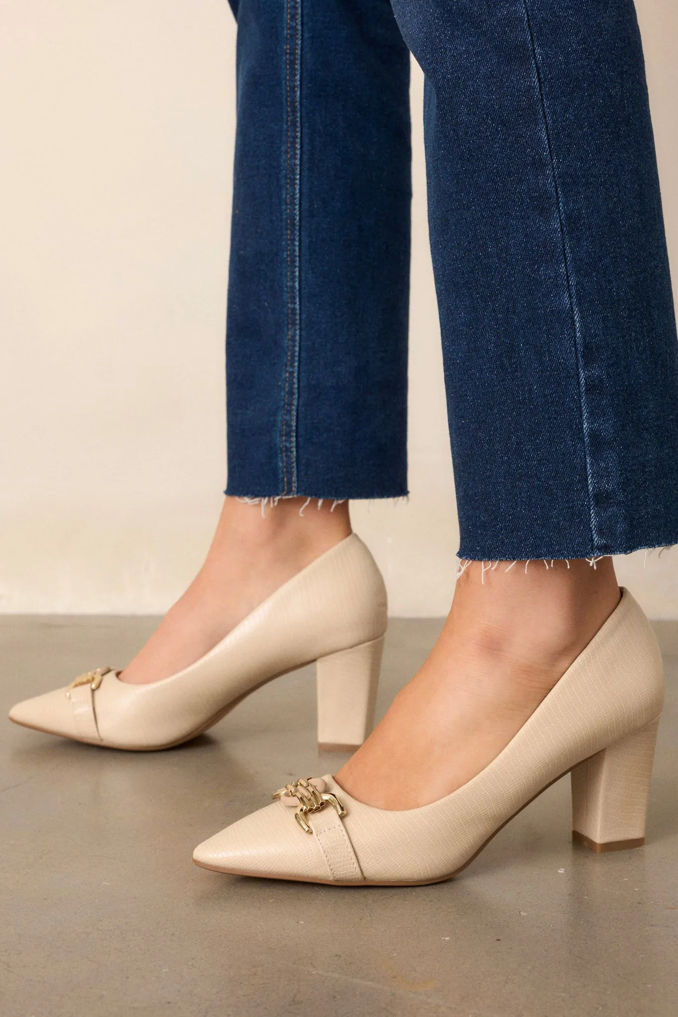 How It Went Beige Block Heel