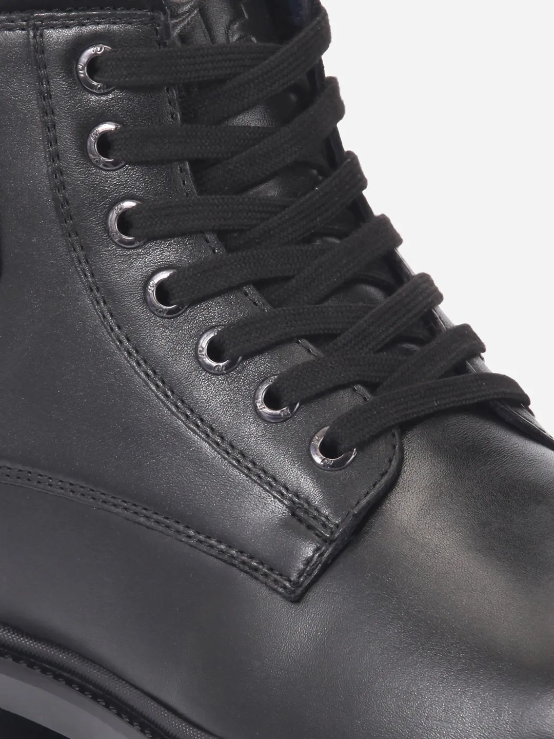 Men's Black Round Toe Ankle top Lace Up Boot (ID1155 )