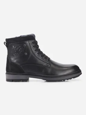 Men's Black Round Toe Ankle top Lace Up Boot (ID1155 )