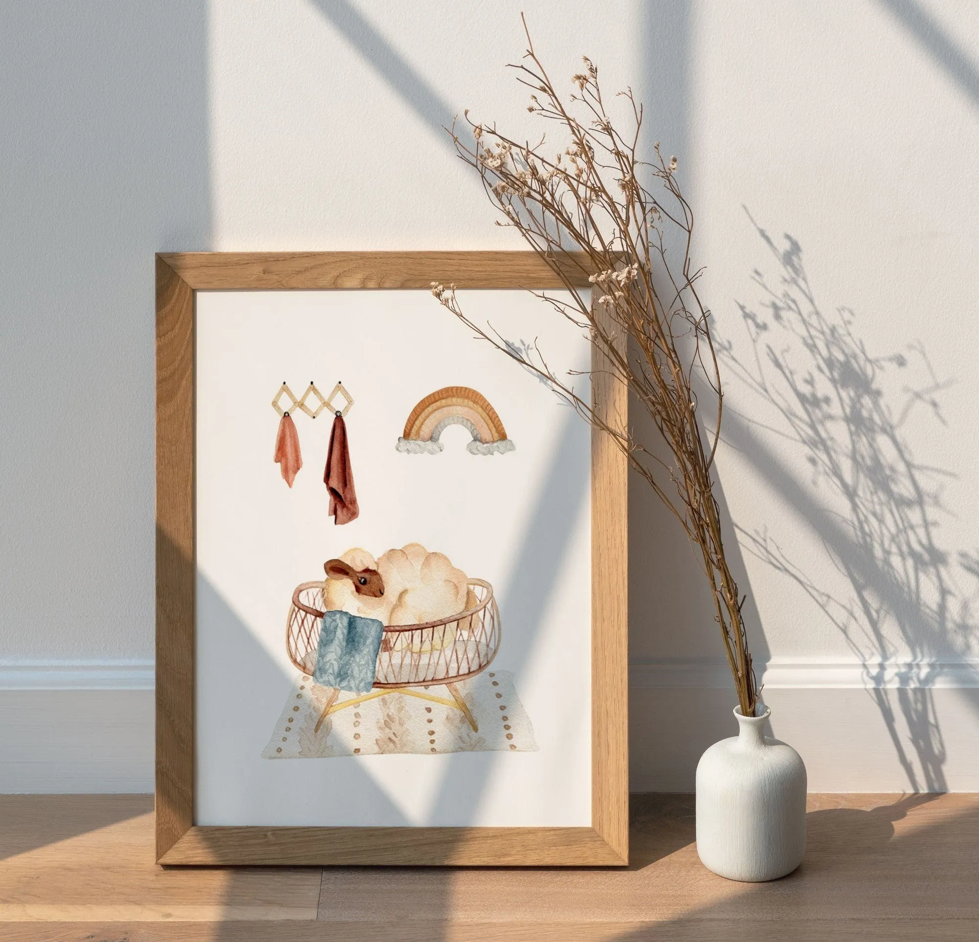 Sheep Animal Boho Nursery Wall Art