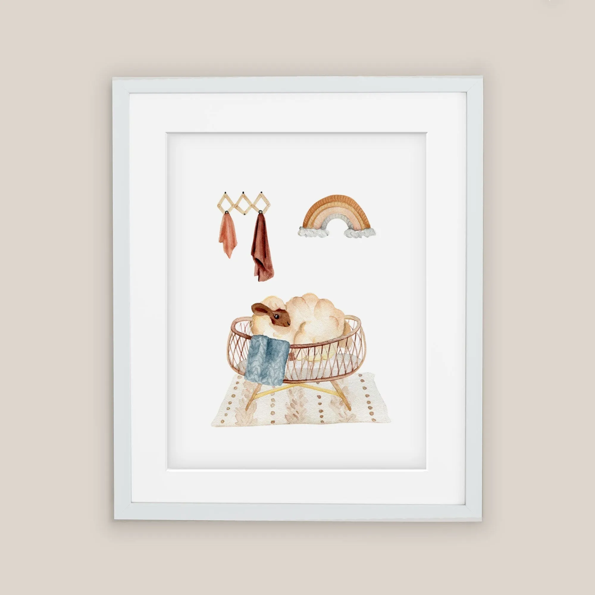 Sheep Animal Boho Nursery Wall Art